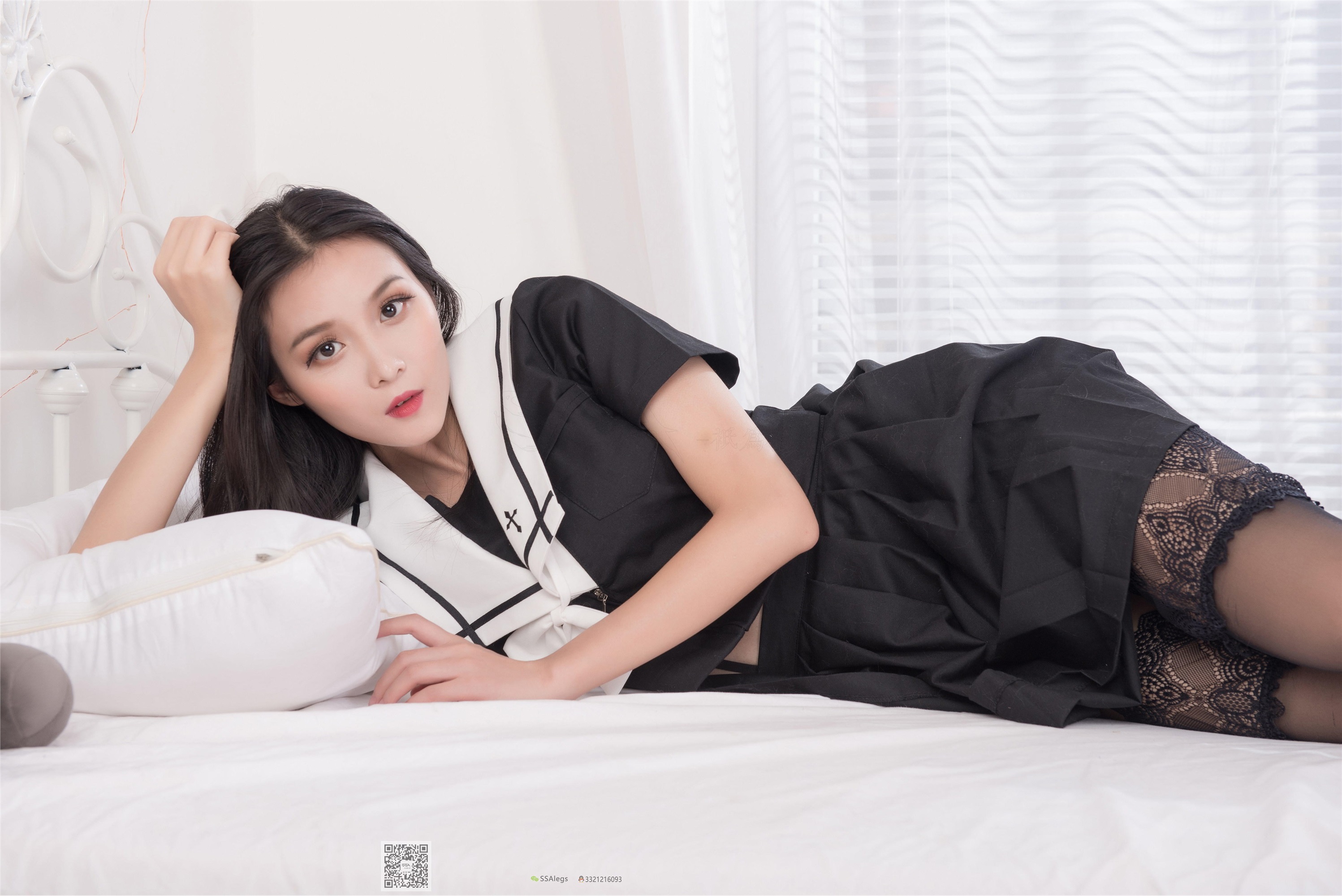 SSA丝社 NO.037 丽萍的JK制服吊带长筒袜